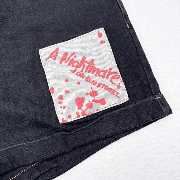 Nightmare On Elm Street Freddie Kruger Denim Shorts Hot Topic Goth Punk Horror - Picture 3 of 9